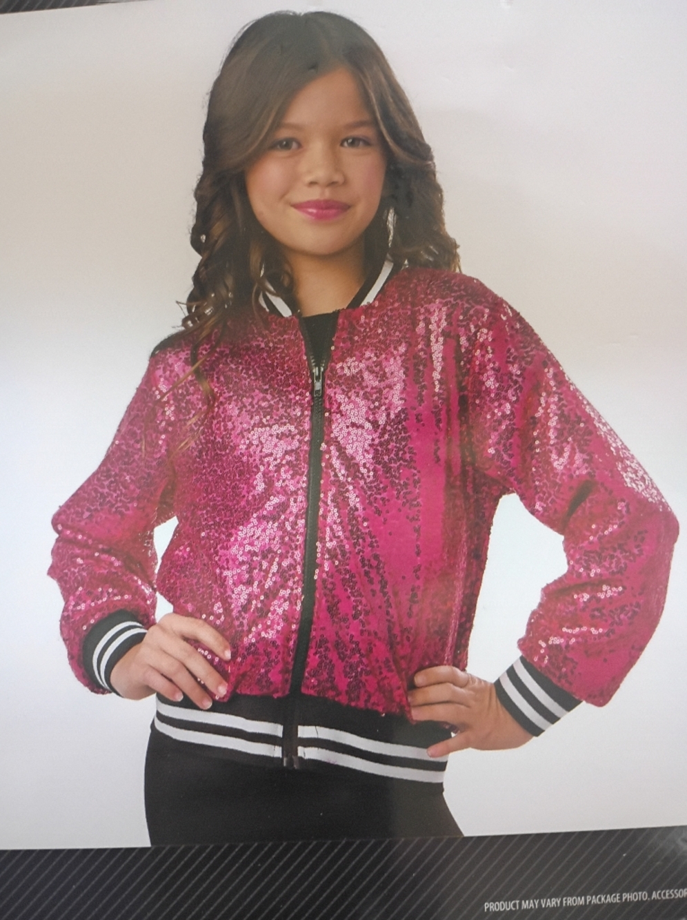 Kids Sequin Bomber 1950s Style.pink Lady Costume Jacket - New